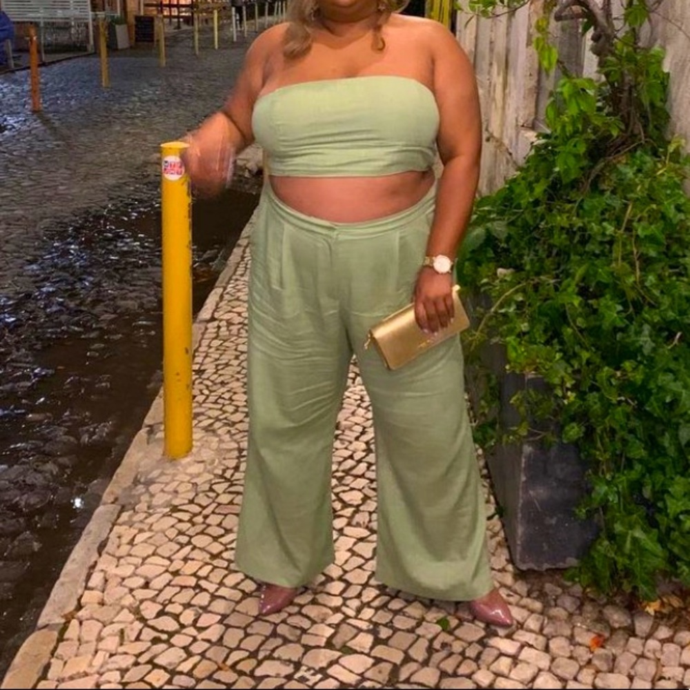 Sage colour 2 piece pants set